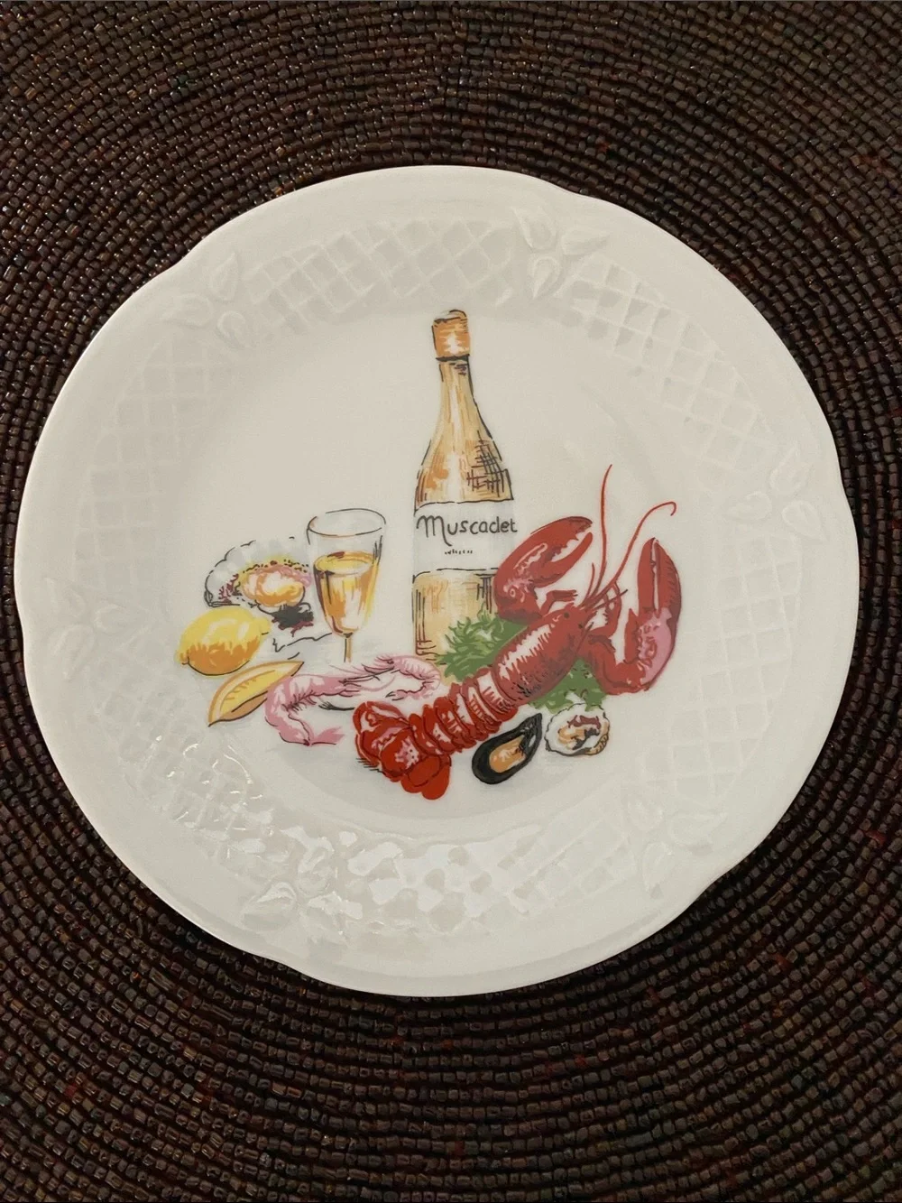 Philippe Deshoulieres Limoges Cocktail Plates Boxed Set of 6